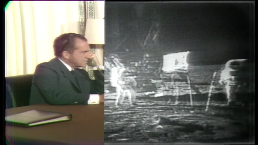 President Nixon fake phone call to the astronauts on the moon using a landline