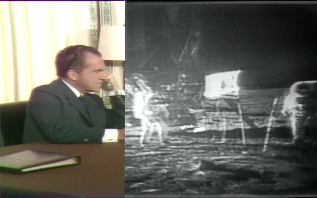President Nixon fake phone call to the astronauts on the moon using a landline